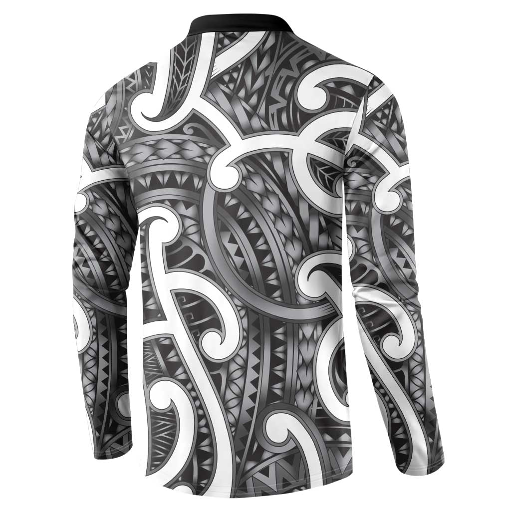 Aotearoa Maori Kowhaiwhai Button Sweatshirt Kiwikiwi Puhoro and Patiki