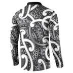 Aotearoa Maori Kowhaiwhai Button Sweatshirt Kiwikiwi Puhoro and Patiki