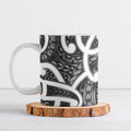Aotearoa Maori Kowhaiwhai Ceramic Mug Kiwikiwi Puhoro and Patiki