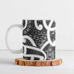 Aotearoa Maori Kowhaiwhai Ceramic Mug Kiwikiwi Puhoro and Patiki