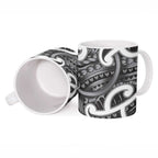 Aotearoa Maori Kowhaiwhai Ceramic Mug Kiwikiwi Puhoro and Patiki