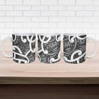 Aotearoa Maori Kowhaiwhai Ceramic Mug Kiwikiwi Puhoro and Patiki