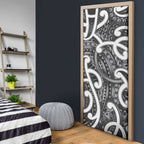 Aotearoa Maori Kowhaiwhai Door Cover Kiwikiwi Puhoro and Patiki