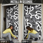 Aotearoa Maori Kowhaiwhai Door Cover Kiwikiwi Puhoro and Patiki