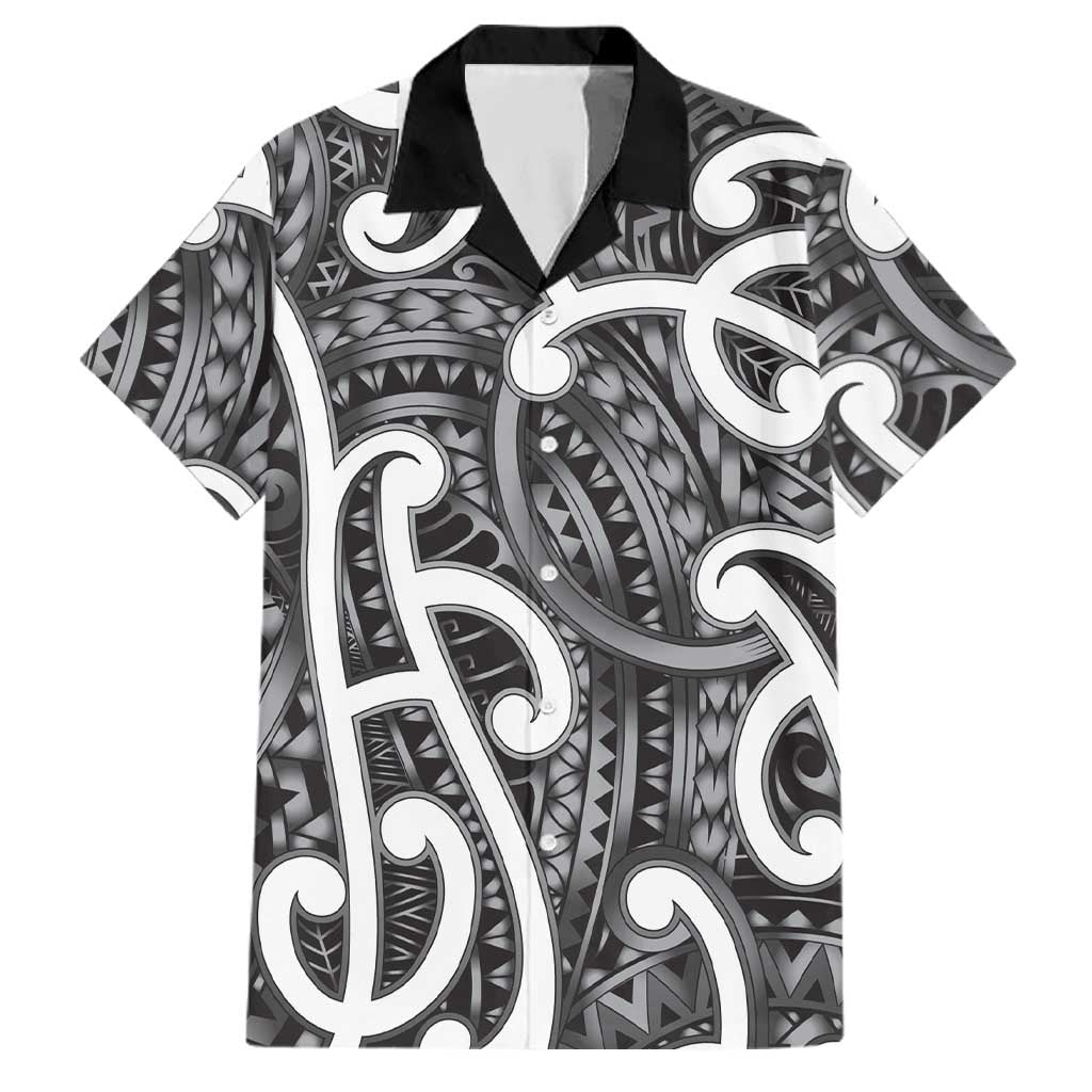 Aotearoa Maori Kowhaiwhai Family Matching Mermaid Dress and Hawaiian Shirt Kiwikiwi Puhoro and Patiki