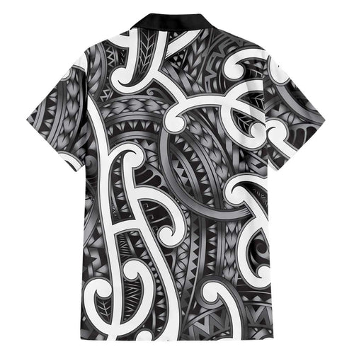 Aotearoa Maori Kowhaiwhai Family Matching Off Shoulder Maxi Dress and Hawaiian Shirt Kiwikiwi Puhoro and Patiki