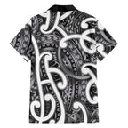 Aotearoa Maori Kowhaiwhai Family Matching Short Sleeve Bodycon Dress and Hawaiian Shirt Kiwikiwi Puhoro and Patiki