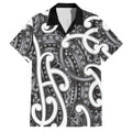 Aotearoa Maori Kowhaiwhai Family Matching Summer Maxi Dress and Hawaiian Shirt Kiwikiwi Puhoro and Patiki