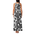 Aotearoa Maori Kowhaiwhai Family Matching Tank Maxi Dress and Hawaiian Shirt Kiwikiwi Puhoro and Patiki