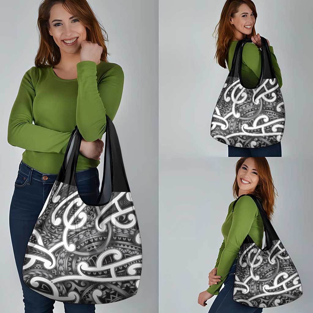 Aotearoa Maori Kowhaiwhai Grocery Bag Kiwikiwi Puhoro and Patiki