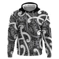 Aotearoa Maori Kowhaiwhai Hoodie Kiwikiwi Puhoro and Patiki