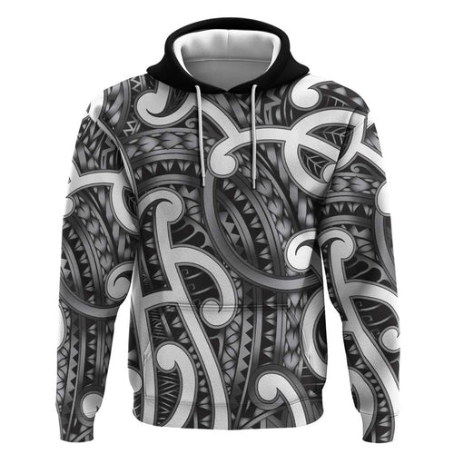 Aotearoa Maori Kowhaiwhai Hoodie Kiwikiwi Puhoro and Patiki