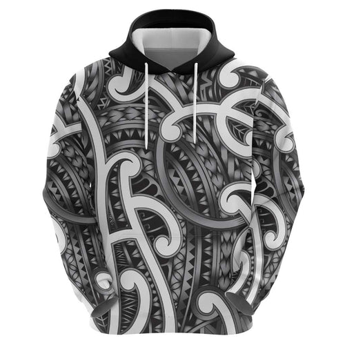 Aotearoa Maori Kowhaiwhai Hoodie Kiwikiwi Puhoro and Patiki