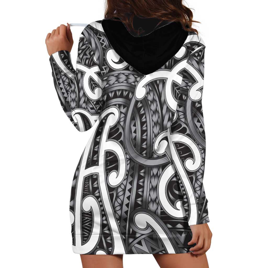 Aotearoa Maori Kowhaiwhai Hoodie Dress Kiwikiwi Puhoro and Patiki