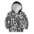 Aotearoa Maori Kowhaiwhai Kid Hoodie Kiwikiwi Puhoro and Patiki