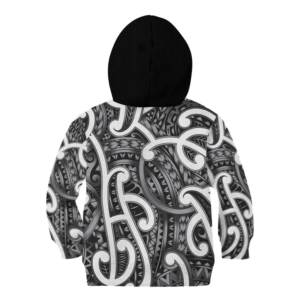 Aotearoa Maori Kowhaiwhai Kid Hoodie Kiwikiwi Puhoro and Patiki