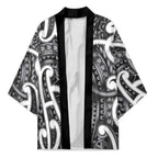 Aotearoa Maori Kowhaiwhai Kimono Kiwikiwi Puhoro and Patiki