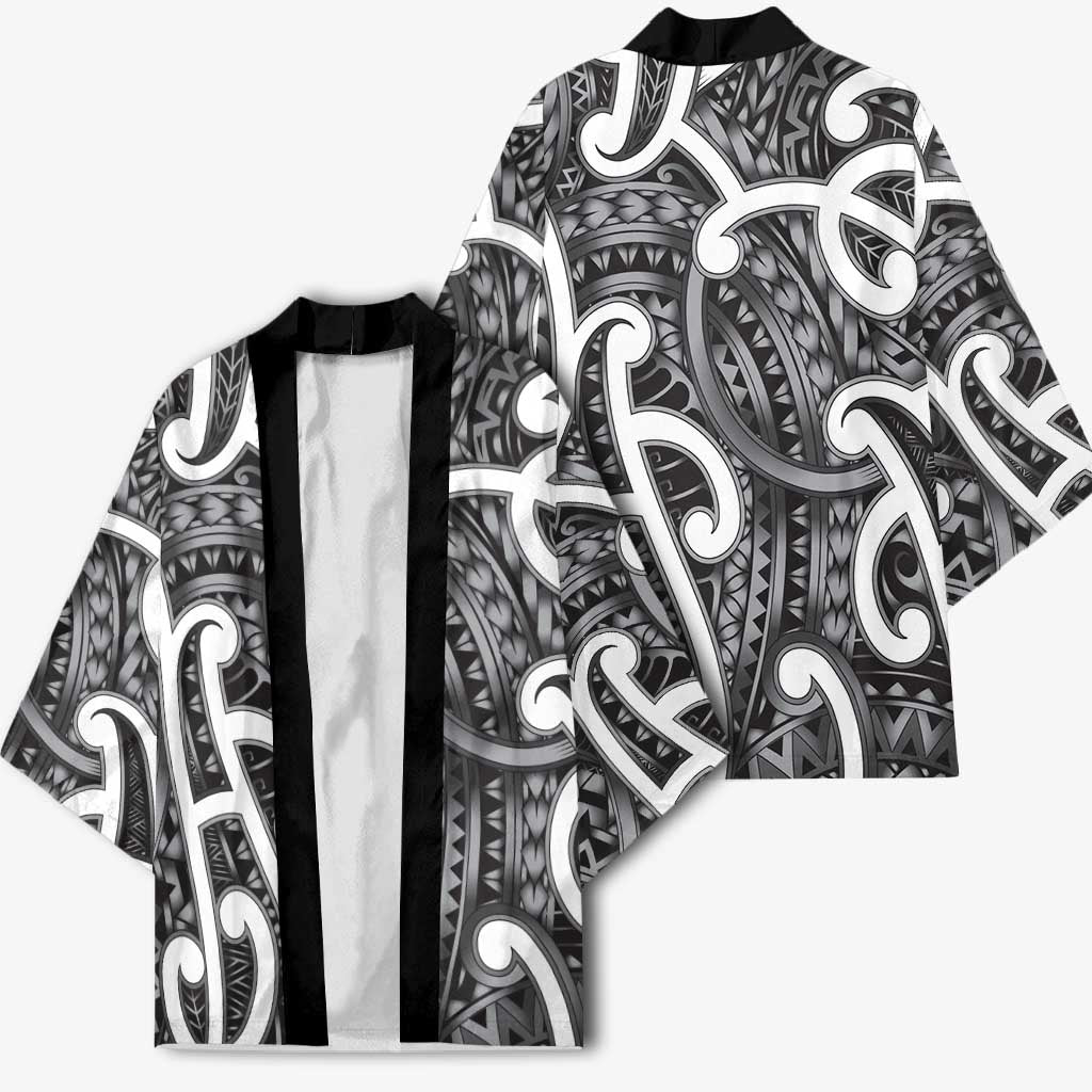 Aotearoa Maori Kowhaiwhai Kimono Kiwikiwi Puhoro and Patiki