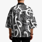Aotearoa Maori Kowhaiwhai Kimono Kiwikiwi Puhoro and Patiki