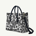 Aotearoa Maori Kowhaiwhai Leather Bag Kiwikiwi Puhoro and Patiki