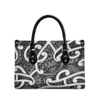 Aotearoa Maori Kowhaiwhai Leather Bag Kiwikiwi Puhoro and Patiki