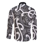 Aotearoa Maori Kowhaiwhai Long Sleeve Button Shirt Kiwikiwi Puhoro and Patiki