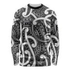 Aotearoa Maori Kowhaiwhai Long Sleeve Shirt Kiwikiwi Puhoro and Patiki