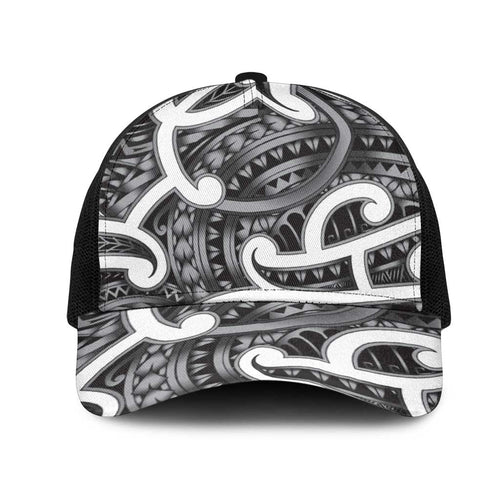 Aotearoa Maori Kowhaiwhai Mesh Trucker Cap Kiwikiwi Puhoro and Patiki