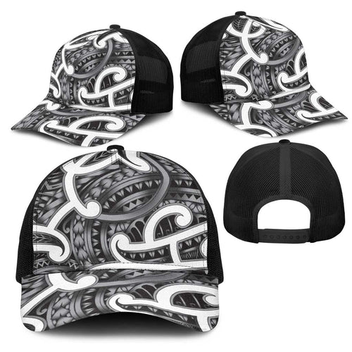 Aotearoa Maori Kowhaiwhai Mesh Trucker Cap Kiwikiwi Puhoro and Patiki