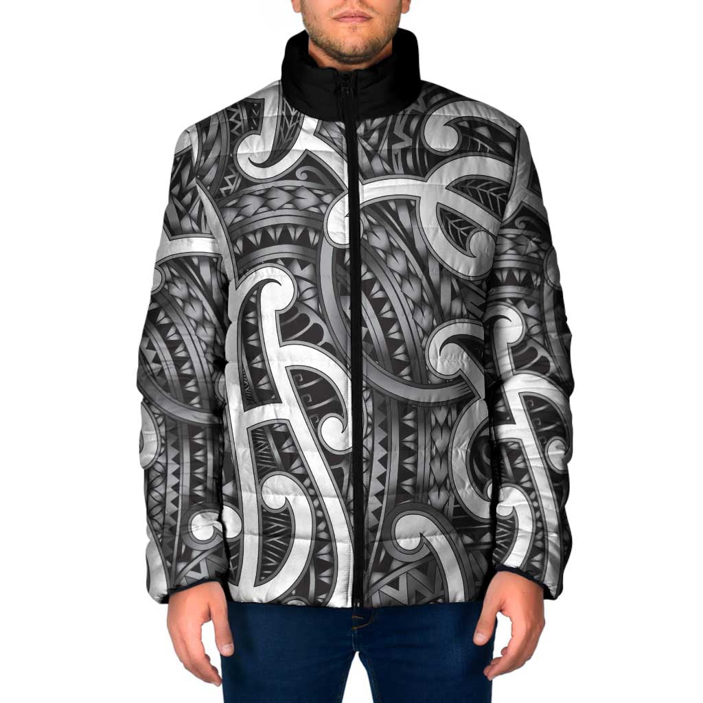 Aotearoa Maori Kowhaiwhai Padded Jacket Kiwikiwi Puhoro and Patiki