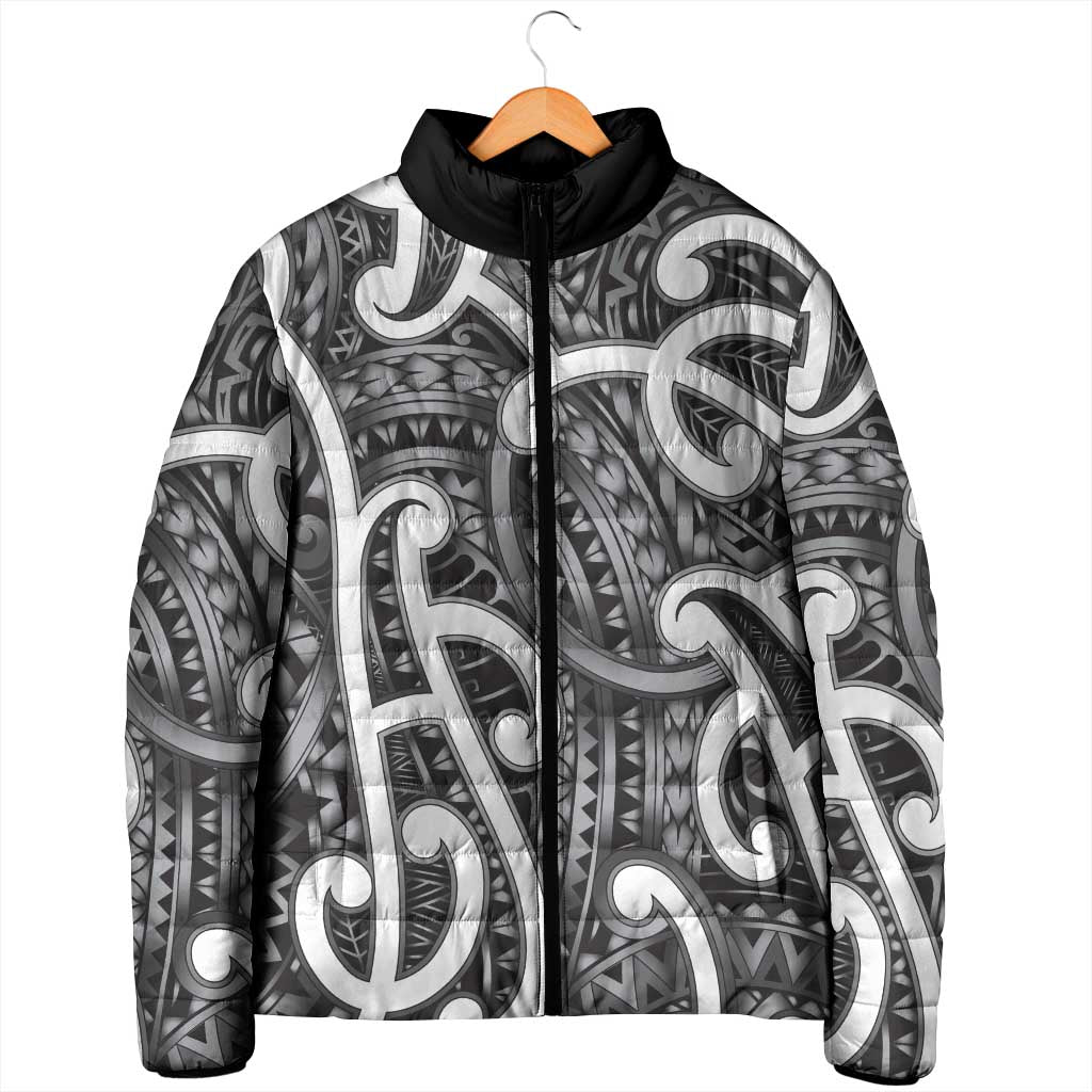 Aotearoa Maori Kowhaiwhai Padded Jacket Kiwikiwi Puhoro and Patiki