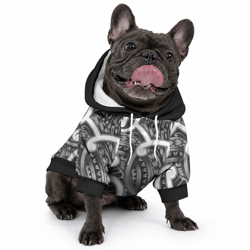 Aotearoa Maori Kowhaiwhai Pet Hoodie Kiwikiwi Puhoro and Patiki
