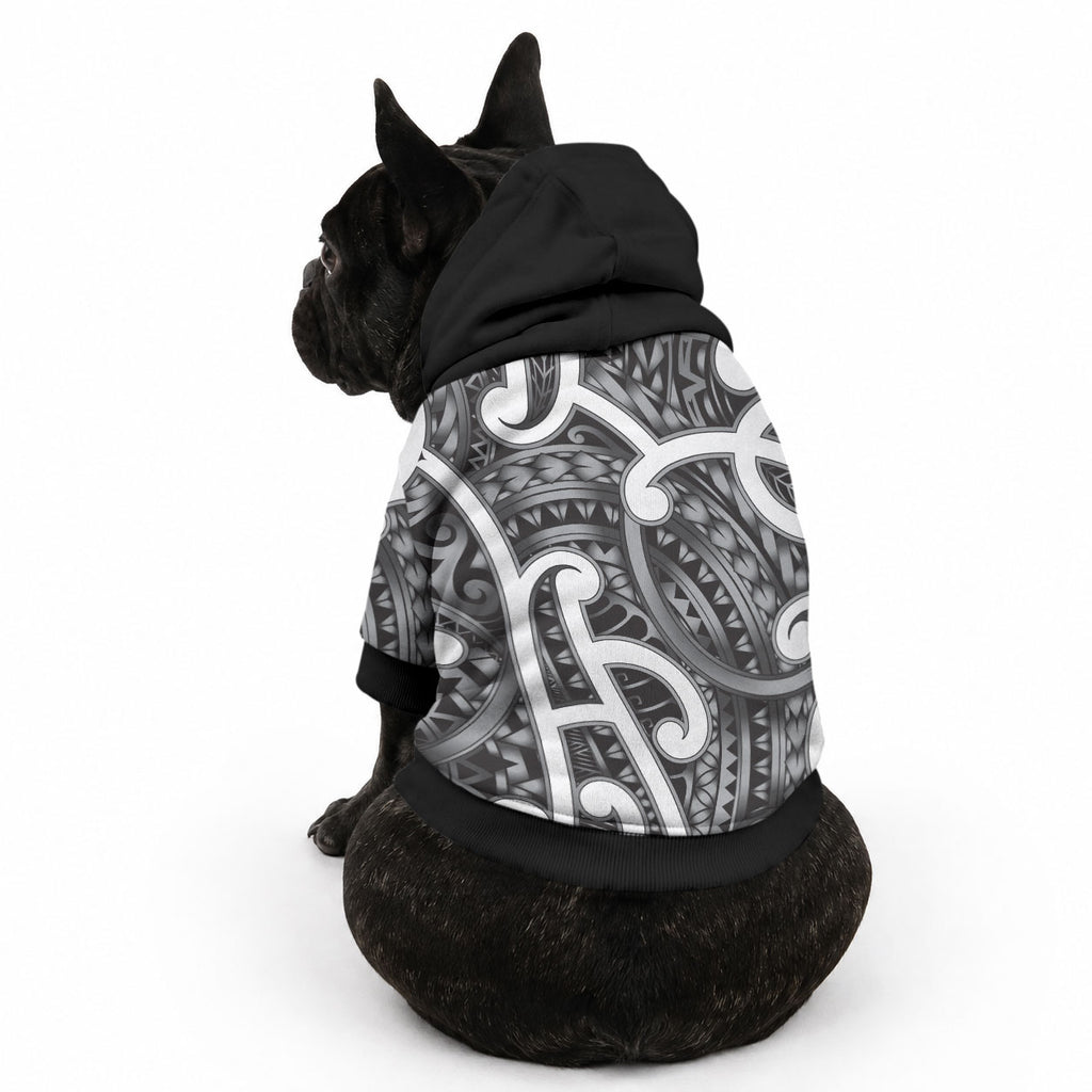 Aotearoa Maori Kowhaiwhai Pet Hoodie Kiwikiwi Puhoro and Patiki