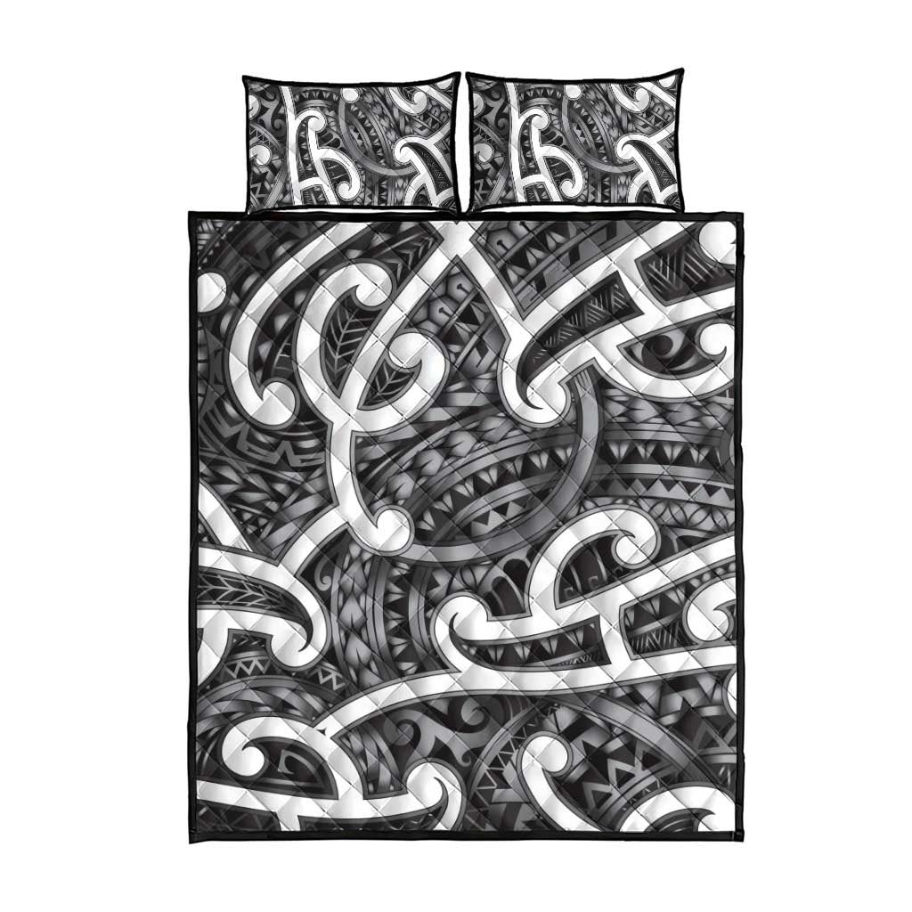 Aotearoa Maori Kowhaiwhai Quilt Bed Set Kiwikiwi Puhoro and Patiki