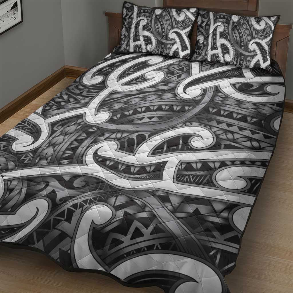 Aotearoa Maori Kowhaiwhai Quilt Bed Set Kiwikiwi Puhoro and Patiki
