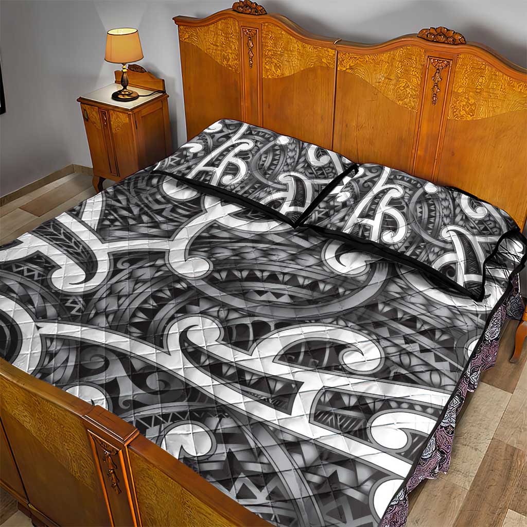 Aotearoa Maori Kowhaiwhai Quilt Bed Set Kiwikiwi Puhoro and Patiki