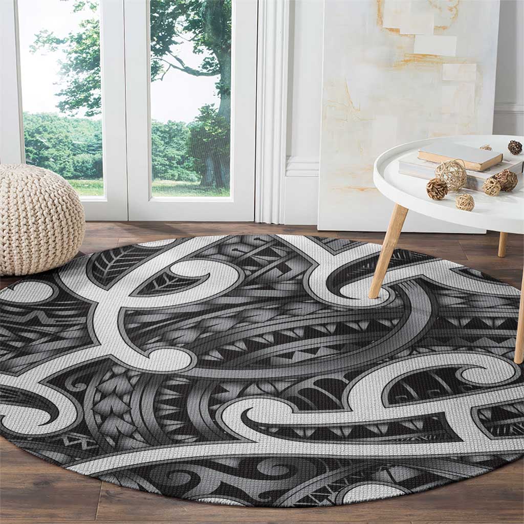 Aotearoa Maori Kowhaiwhai Round Carpet Kiwikiwi Puhoro and Patiki