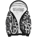 Aotearoa Maori Kowhaiwhai Sherpa Hoodie Kiwikiwi Puhoro and Patiki