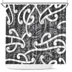Aotearoa Maori Kowhaiwhai Shower Curtain Kiwikiwi Puhoro and Patiki