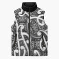 Aotearoa Maori Kowhaiwhai Sleeveless Puffer Jacket Kiwikiwi Puhoro and Patiki