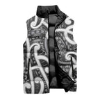 Aotearoa Maori Kowhaiwhai Sleeveless Puffer Jacket Kiwikiwi Puhoro and Patiki