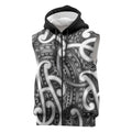 Aotearoa Maori Kowhaiwhai Sleeveless Zip Hoodie Kiwikiwi Puhoro and Patiki