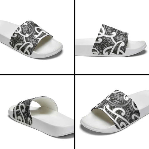 Aotearoa Maori Kowhaiwhai Slide Sandals Kiwikiwi Puhoro and Patiki