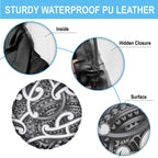 Aotearoa Maori Kowhaiwhai Spare Tire Cover Kiwikiwi Puhoro and Patiki
