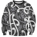 Aotearoa Maori Kowhaiwhai Sweatshirt Kiwikiwi Puhoro and Patiki