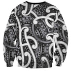 Aotearoa Maori Kowhaiwhai Sweatshirt Kiwikiwi Puhoro and Patiki