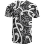Aotearoa Maori Kowhaiwhai T Shirt Kiwikiwi Puhoro and Patiki