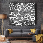 Aotearoa Maori Kowhaiwhai Tapestry Kiwikiwi Puhoro and Patiki