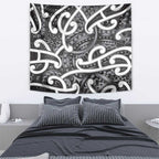 Aotearoa Maori Kowhaiwhai Tapestry Kiwikiwi Puhoro and Patiki