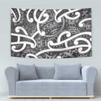 Aotearoa Maori Kowhaiwhai Tapestry Kiwikiwi Puhoro and Patiki
